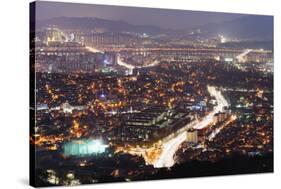 Night View of City, Seoul, South Korea, Asia-Christian-Stretched Canvas