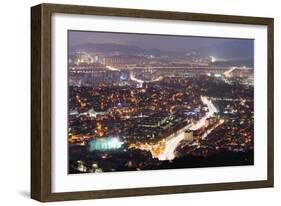 Night View of City, Seoul, South Korea, Asia-Christian-Framed Photographic Print