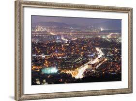 Night View of City, Seoul, South Korea, Asia-Christian-Framed Photographic Print