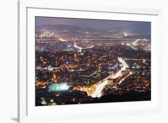 Night View of City, Seoul, South Korea, Asia-Christian-Framed Photographic Print