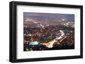 Night View of City, Seoul, South Korea, Asia-Christian-Framed Photographic Print