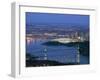 Night View of City Skyline and Lions Gate Bridge, from Cypress Provincial Park, Vancouver-Christian Kober-Framed Photographic Print