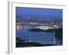 Night View of City Skyline and Lions Gate Bridge, from Cypress Provincial Park, Vancouver-Christian Kober-Framed Photographic Print