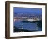 Night View of City Skyline and Lions Gate Bridge, from Cypress Provincial Park, Vancouver-Christian Kober-Framed Photographic Print