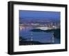 Night View of City Skyline and Lions Gate Bridge, from Cypress Provincial Park, Vancouver-Christian Kober-Framed Photographic Print