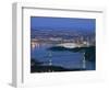 Night View of City Skyline and Lions Gate Bridge, from Cypress Provincial Park, Vancouver-Christian Kober-Framed Photographic Print