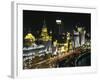 Night View of Colonial Buildings on the Bund, Shanghai, China-Keren Su-Framed Photographic Print