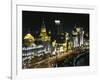 Night View of Colonial Buildings on the Bund, Shanghai, China-Keren Su-Framed Photographic Print