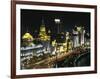 Night View of Colonial Buildings on the Bund, Shanghai, China-Keren Su-Framed Photographic Print