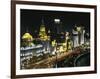 Night View of Colonial Buildings on the Bund, Shanghai, China-Keren Su-Framed Photographic Print