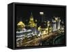 Night View of Colonial Buildings on the Bund, Shanghai, China-Keren Su-Framed Stretched Canvas