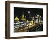 Night View of Colonial Buildings on the Bund, Shanghai, China-Keren Su-Framed Photographic Print