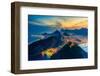 Night View of Copacabana Beach, Urca and Botafogo from Sugar Loaf in Rio De Janeiro-f11photo-Framed Photographic Print