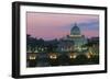 Night View of Dome of St Peter's Basilica-null-Framed Photographic Print