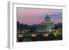 Night View of Dome of St Peter's Basilica-null-Framed Photographic Print