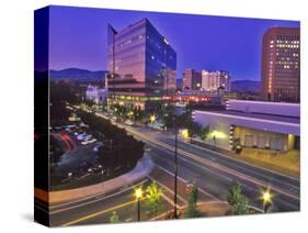 Night View of Downtown Boise, Idaho, USA-Chuck Haney-Stretched Canvas