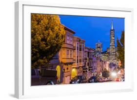 Night View of Downtown Skyline from North Beach District, San Francisco, California, Usa-Stefano Politi Markovina-Framed Photographic Print