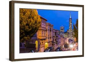 Night View of Downtown Skyline from North Beach District, San Francisco, California, Usa-Stefano Politi Markovina-Framed Photographic Print