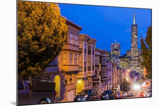 Night View of Downtown Skyline from North Beach District, San Francisco, California, Usa-Stefano Politi Markovina-Mounted Photographic Print