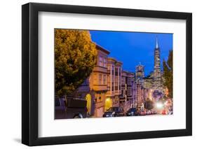 Night View of Downtown Skyline from North Beach District, San Francisco, California, Usa-Stefano Politi Markovina-Framed Photographic Print