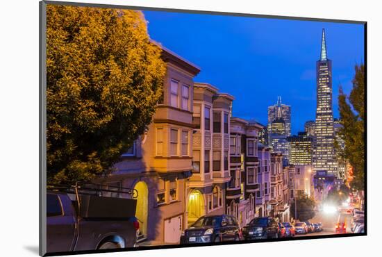 Night View of Downtown Skyline from North Beach District, San Francisco, California, Usa-Stefano Politi Markovina-Mounted Photographic Print