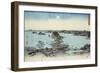 Night View of Eight Excellent Sceneries of Kanazawa in Musashi Province-Ando Hiroshige-Framed Giclee Print