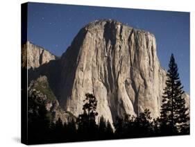 Night View of El Capitan, illuminated by a full moon-Paul Souders-Stretched Canvas