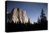 Night View of El Capitan, Illuminated by a Full Moon-null-Stretched Canvas