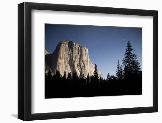 Night View of El Capitan, Illuminated by a Full Moon-null-Framed Premium Photographic Print