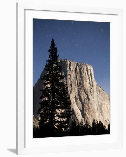 Night View of El Capitan, illuminated by a full moon-Paul Souders-Framed Photographic Print