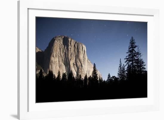 Night View of El Capitan, Illuminated by a Full Moon-null-Framed Photographic Print