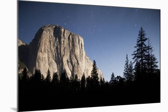 Night View of El Capitan, Illuminated by a Full Moon-null-Mounted Photographic Print