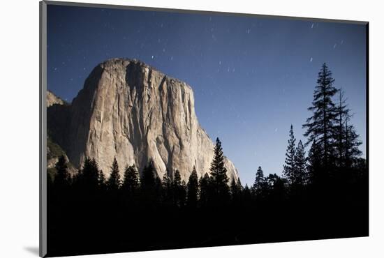 Night View of El Capitan, Illuminated by a Full Moon-null-Mounted Photographic Print