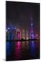 Night view of high-rises by Huangpu River, Pudong, Shanghai, China-Keren Su-Mounted Photographic Print