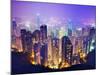 Night View of Hong Kong, China from Victoria Harbor-Sean Pavone-Mounted Photographic Print
