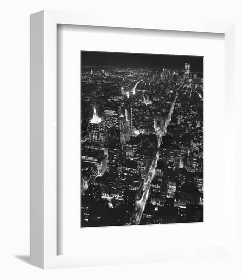 Night View of Lower Manhattan-Christopher Bliss-Framed Art Print