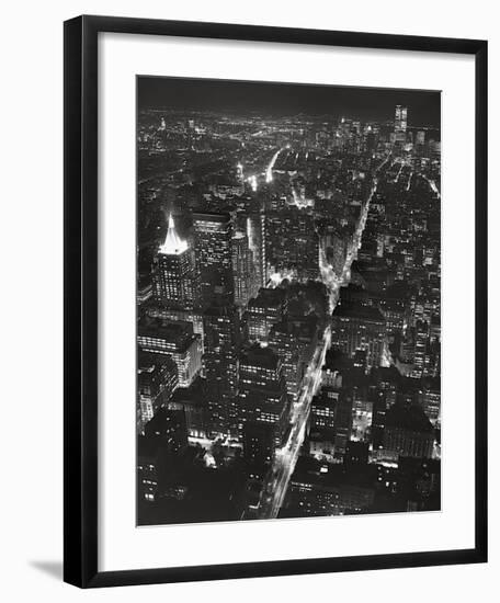 Night View of Lower Manhattan-Christopher Bliss-Framed Giclee Print