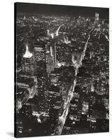 Night View of Lower Manhattan-Chris Bliss-Stretched Canvas
