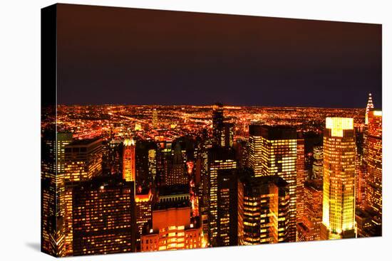 Night View of Manhattan, New York City, from Rockefeller Center.-Sabine Jacobs-Stretched Canvas