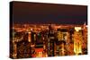 Night View of Manhattan, New York City, from Rockefeller Center.-Sabine Jacobs-Stretched Canvas