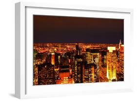 Night View of Manhattan, New York City, from Rockefeller Center.-Sabine Jacobs-Framed Photographic Print