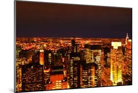 Night View of Manhattan, New York City, from Rockefeller Center.-Sabine Jacobs-Mounted Photographic Print