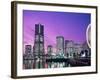 Night View of Minatomirai, Yokohama Pier, Yokohama, Honshu, Japan-Steve Vidler-Framed Photographic Print