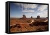 Night View of Monument Valley under the Light of a Full Moon-null-Framed Stretched Canvas