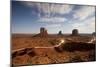 Night View of Monument Valley under the Light of a Full Moon-null-Mounted Photographic Print