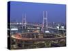 Night View of Nanpu Bridge and Huangpu River, Shanghai, China-Steve Vidler-Stretched Canvas