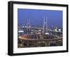 Night View of Nanpu Bridge and Huangpu River, Shanghai, China-Steve Vidler-Framed Photographic Print