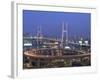 Night View of Nanpu Bridge and Huangpu River, Shanghai, China-Steve Vidler-Framed Photographic Print