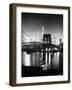 Night View of Nyc and the Brooklyn Bridge-Andreas Feininger-Framed Photographic Print