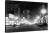 Night View of Pacific Avenue in Tacoma, WA Photograph - Tacoma, WA-Lantern Press-Stretched Canvas